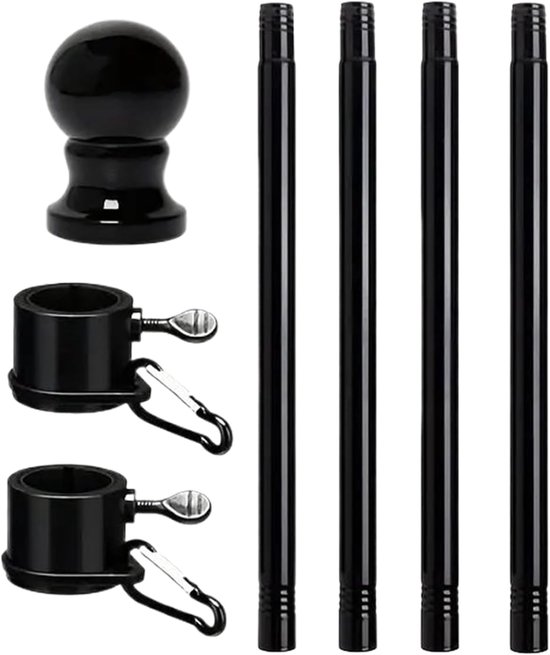 Telescoop Vlaggenmast - Uitschuifbare Mast - Vlaggen Tonen - Zwijmvrij Rotatie - 1.8 meter - Zilver