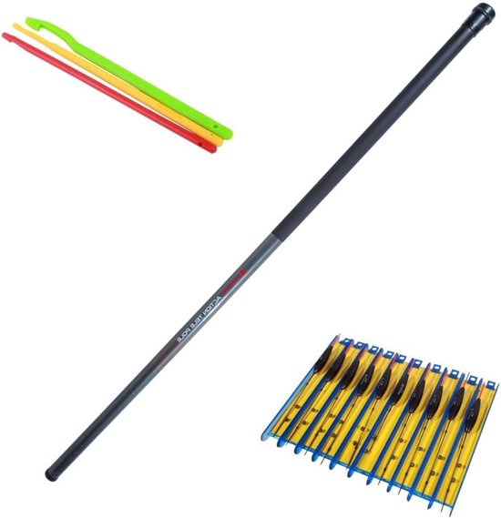 Telescoophengel Set - Vaste hengel Vishengel - Vissen vanaf de kant - Voorzien van elastiek - 5 meter - Multi van Merkloos	
