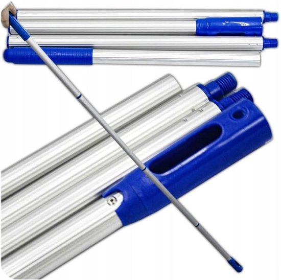 Telescoopstaaf voor zwembad 153 cm, aluminium kescherstaaf voor zwembadkescher, fijnmazige reiniging, zwembadaccessoire, licht en verstelbaar, compatibel met zwembadstofzuiger en kescher