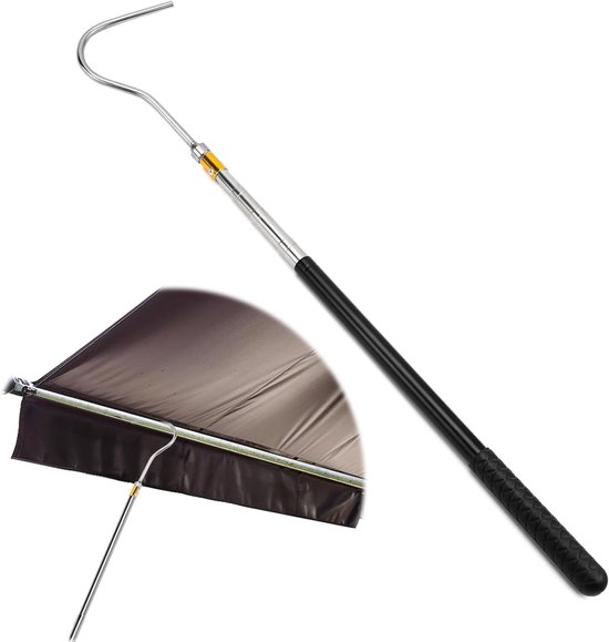 Telescoopstang met haak, verstelbaar van 41-150 cm, ideaal voor luifelopeners en campers, multifunctionele accessoires voor outdoor gebruik