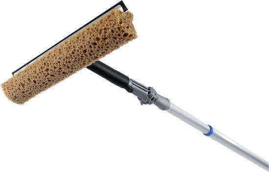 Telescoopstang - Uitschuifbare stok - Ramen lappen - Italiaans schroefdraad - 4 meter - Chroom