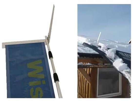 Telescoopstang voor sneeuwverwijdering, 6 meter met sneeuwglijbaan voor daken van Merkloos	