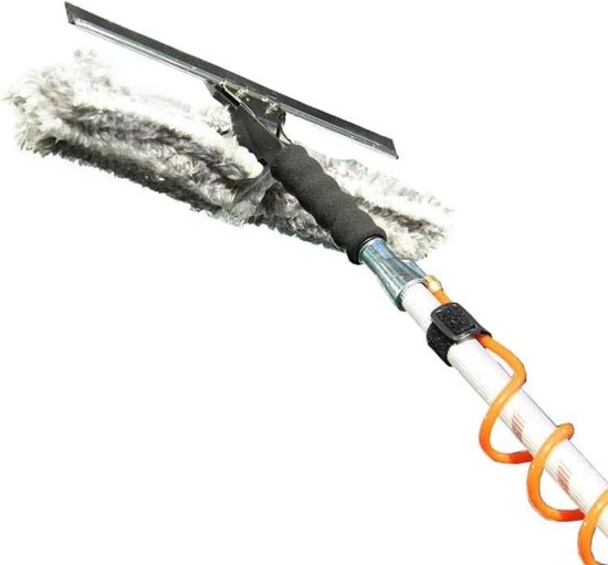 Telescoopsteel Ramenreiniger - Verstelbare Ruitenwisser - Hoge Oppervlakken Schoonmaken - Geïntegreerde Waterslang - Tot 45 Meter van Merkloos	