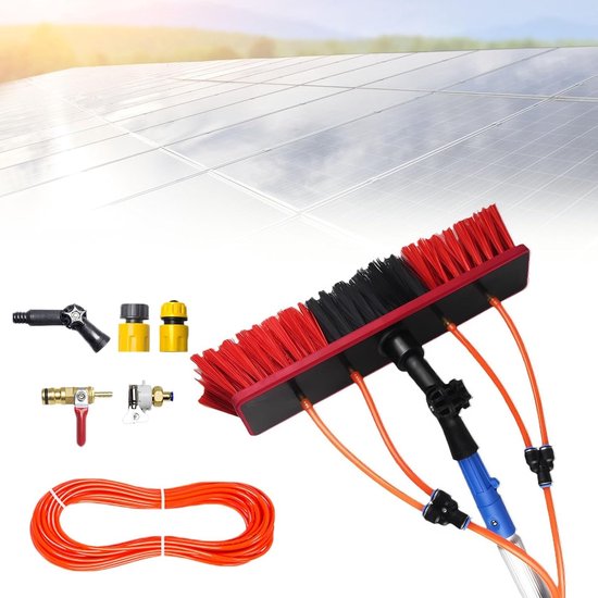 Telescoopsteel Reiniger - Hoge Ramenwasser - Buiten Glas Reinigen - Watergevoede Borstel - Tot 10 Meter van Merkloos	