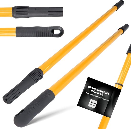 Telescoopsteel Verfroller - Verlengsteel Schilder - Schilderen Zonder Ladder - Verstelbare Lengte - 160-300 cm - Zilver van Merkloos	