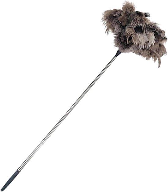 Telescopic feather duster 101 cm feather feather made of microfibre, lightweight, reusable, anti-static for scratch-free dusting ideal for ceiling furniture and ventilation