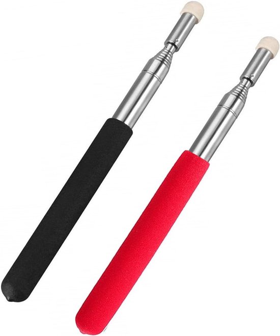 Telescopische aanwijzers voor leraren - 2 stuks, uitrekbare pointer voor klaslokalen, ideaal voor coaches en gidsen, verlengbaar tot 95,5 cm