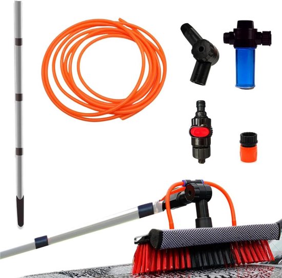 Telescopische bezem voor reiniging hydrocleaner - zonnepanelen, vrachtwagens, daken 36 m van Aqua2go