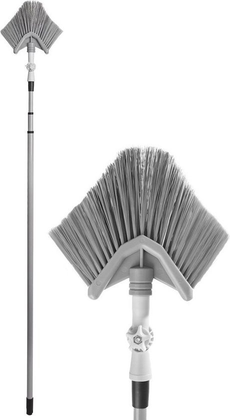 Telescopische Bezem voor Stof en Spinnenwebben Driehoekige Borstel 143-324 cm - Telescoopsteel - Borstel - Telescopische Steel van Kinzo Garden