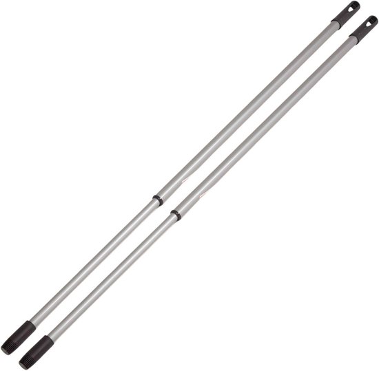Telescopische bezemsteel 79-130 cm met schroefdraad, verstelbare metalen reserveonderdeel voor klauw- en straatbezem van Merkloos	