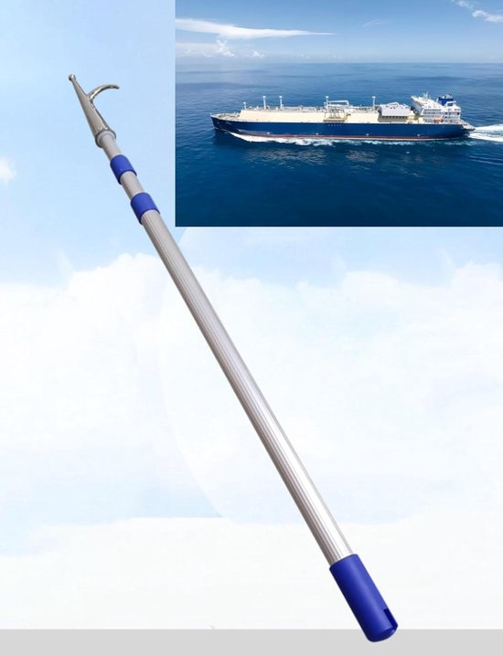 Telescopische Boot Haak - Uitschuifbare Heng - Boot Lijnen Beheren - Robuuste Aluminium Constructie - Verstelbaar 2-6m - Zilverkleurig