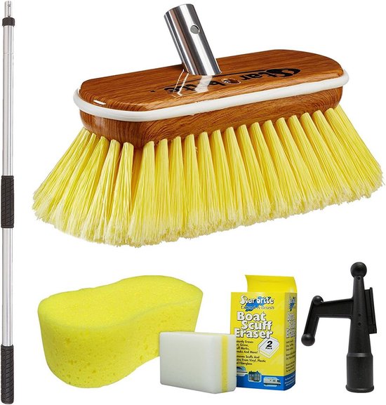 Telescopische Bootborstel 2-in-1 Set met Zachte Borstelkop en Verstelbare Steel van Merkloos	