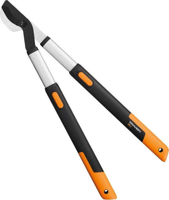 Telescopische bypass takkenschaar - snoeischaar voor jong hout - antikleeflaag - gehard precisiestaal - lengte handgrepen 66 - 90 cm - zwart oranje - SmartFit L86 1013564 van T