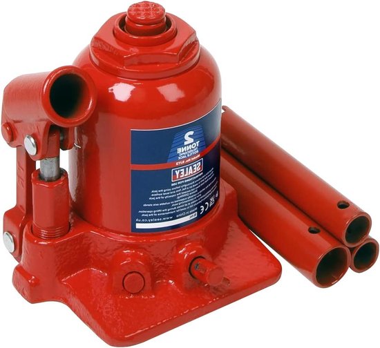 Telescopische Fleskrik - Krik Hydraulisch Wagenkrik - Voertuigen Hefen - Dubbele Zuigers - 2 Ton - Zwart