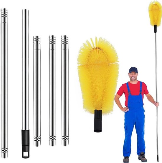 Telescopische Gootreiniger - Gootborstel Uitschuifbaar - Goot Onderhoud - Verstelbare Lengte - 2.35 meter - Set B