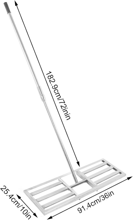 Telescopische Gras Leveler met RVS Handvat, Multifunctioneel voor Egaliseren, Materialen Verdelen en Steentjes Verwijderen, Geschikt voor Elke Tuin
