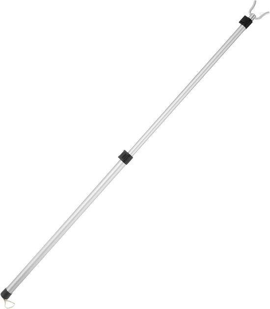 Telescopische Haakstok - Intrekbare Kledingstok - Drogen Op Balkons - Lichtgewicht Aluminium - 125cm Uitschuifbaar - Zilver