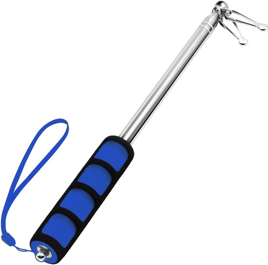 Telescopische handheld vlaggenmasten, ANLEY draagbare staf met clips - Lichtgewicht uitschuifbaar roestvrij staal met antisliphandgreep - Inklapbare vlaggenstok voor gidsen