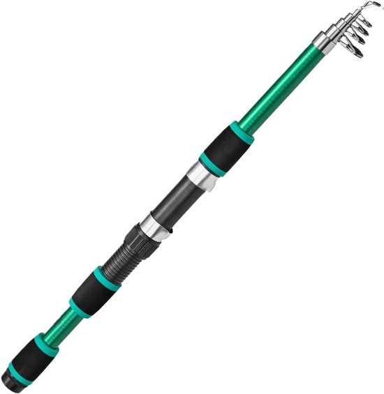 Telescopische Hengel - Werphengel Zeehengel - Lange Afstand Vissen - Super Harde Glasvezel - 1.8 Meter - Groen