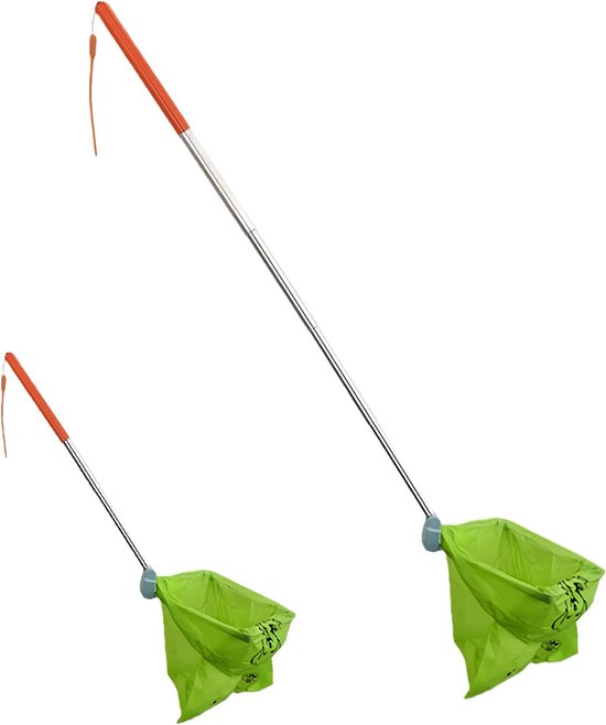 Telescopische hondenpoepschep - Hondenpoepschepper lange steel - Honden uitlaten - Verstelbare lange handgreep - 73 cm uitgeschoven - Zwart