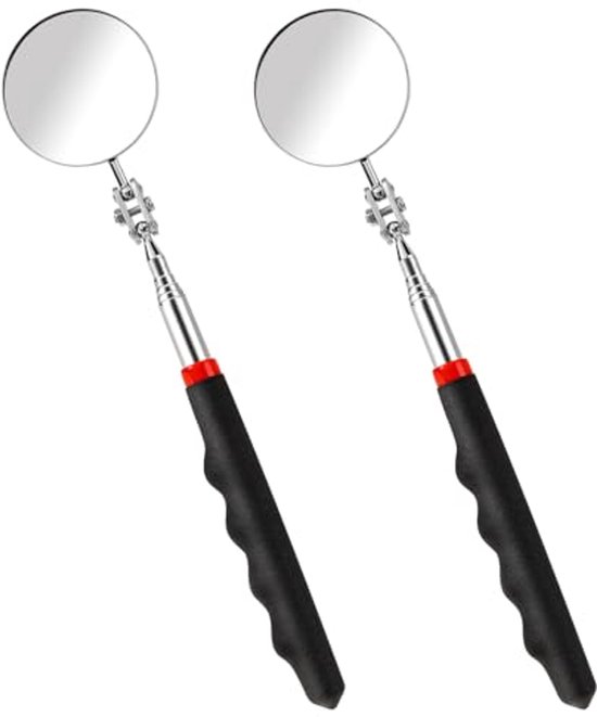 Telescopische Inspectiespiegel 2-delige Set - Flexibele Ronde Spiegels met 360 Graden Rotatie en Uittrekbare Handgreep voor Voertuig Controle van Dresco