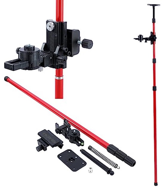 Telescopische Laser Level Pole 115-300 cm voor Roterende Kruislijnlasers van AdirPro