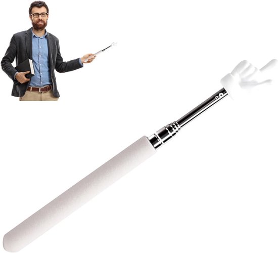 Telescopische Leraren Pointer - Presentatie Stick Vinger - Klaslokaal Presenteren - Intrekbaar Ontwerp - 55 cm - Zwart