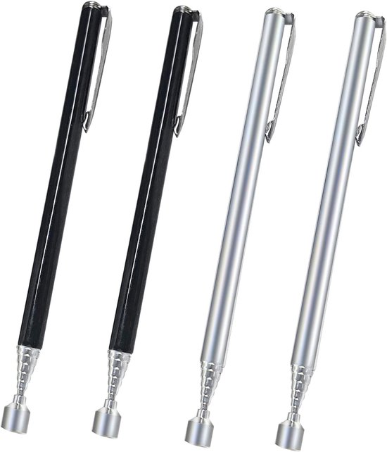 Telescopische Magneetstok 65 cm Uitbreidbare RVS Stok voor Sleutels, Munten en Schroeven - 4 Stuks