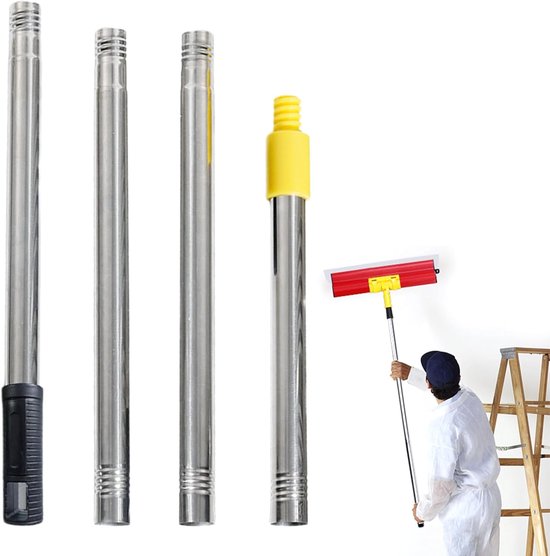 Telescopische Paal - Verlengstok Schilder - Schilderen Buiten - Antislip Handvat - 120cm Uitschuifbaar - Roestvrij Staal van Merkloos	