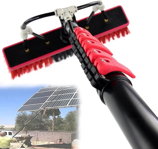 Telescopische Raamwisser - Glasbewassing Stok Zonnepaneel Reiniger - Hoge Oppervlakken Schoonmaken - Watergevoede Telescoopsteel - Tot 12 Meter - Aluminiumkleur