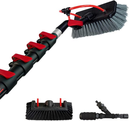 Telescopische Ramenwasser - Hoge Reiniger - Hoge Ramen Schoonmaken - Verstelbare Lengte Tot 7.2m - 7.2 Meter - Zwart van Merkloos	