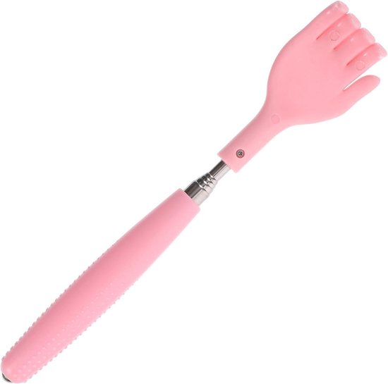 Telescopische Rugkrabber - Uitschuifbare Krabber - Jeuk Verlichten - Roestvrijstalen Handvat - 20.5 cm - Roze