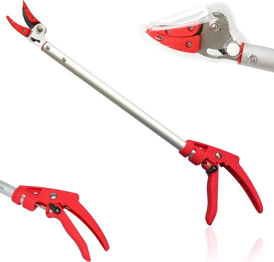 Telescopische Snoeischaar Lange Steel met Takkenvanger en Teflon Coating (64 cm) van Merkloos	