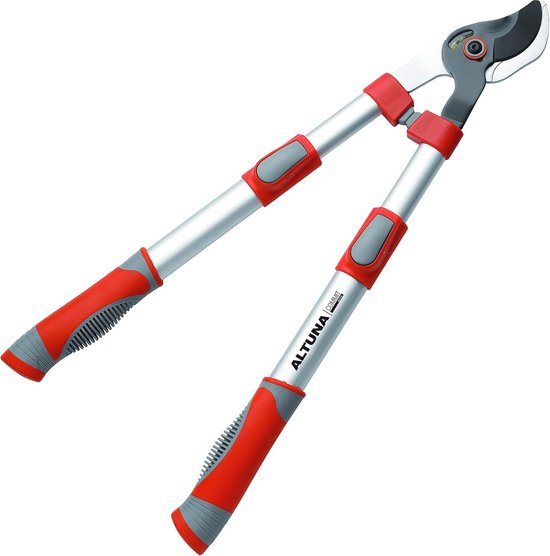Telescopische snoeischaar met demultiplicatiesysteem en twee-componenten handgrepen voor precisiesnoeien van Felco