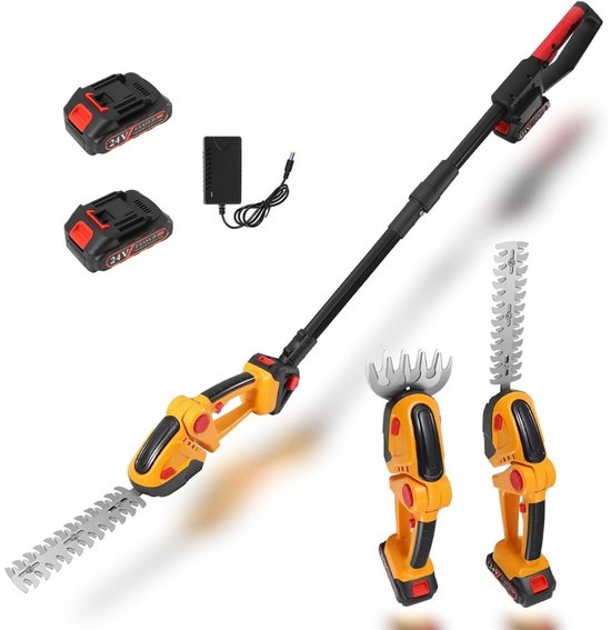 Telescopische Snoeischaar - Mini Kettingzaag - Heggenschaar - Takkenschaar - Takkenzaag - Elektrische Snoeizaag met Accu - Oranje van Merkloos	