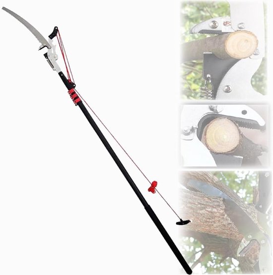 Telescopische Snoeischaar - Uitschuifbare Snoeischaar - Takken Snoeien - Lichtgewicht Ontwerp - 7.2 Meter Bereik - Rood van Merkloos	