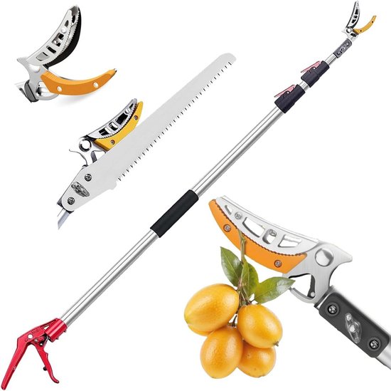 Telescopische Snoeischaar Verstelbaar 1,2 tot 2,2 Meter voor Hoge Takken en Struiken van Merkloos	