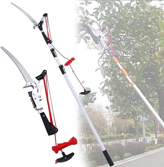 Telescopische Snoeizaag - Boomzaag Stokzaag - Takken Snoeien - 2-in-1 Functie - 4 meter - Zwart