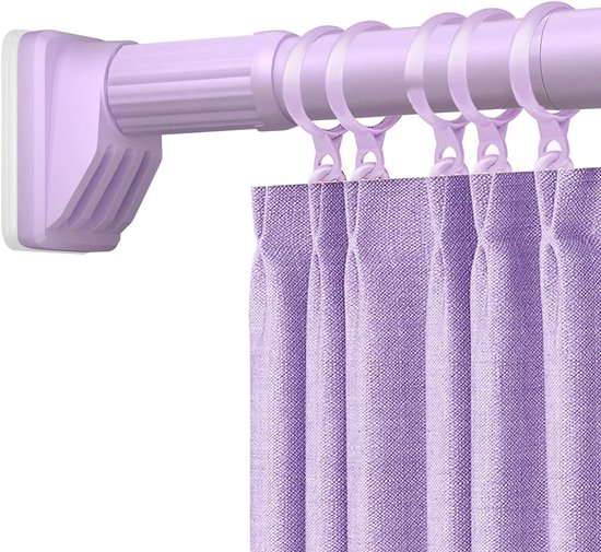 Telescopische Spanstang - Uitschuifbare Stang Gordijnroede - Badkamer Keuken Gebruik - Roestvrij Staal Antislip - 40-490 cm - Lila