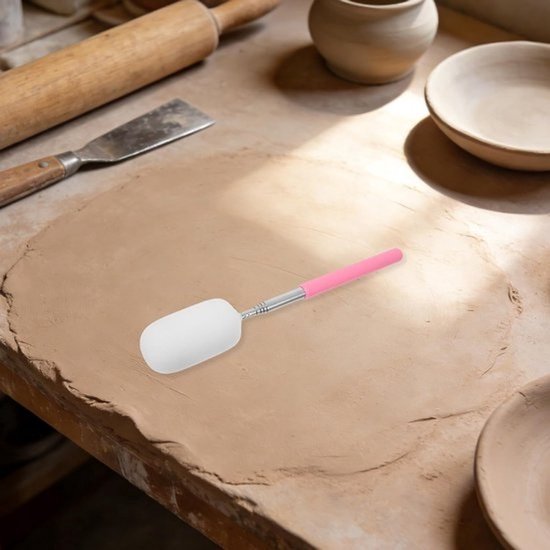 Telescopische sponsstok - Keramiekgereedschap - Pottenbakken en vormen - Verstelbare lengte - 23.5 cm - Roze