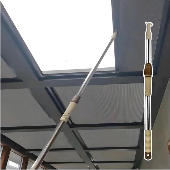 Telescopische Stang - Lange Trekstang - Gordijnen Verstellen - Verstelbaar Ontwerp - Tot 2 Meter - Zilver