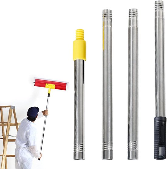 Telescopische Stok - Verlengsteel Verlengpaal - Schilderen Reinigen - Roestvrij Staal - Verstelbaar - Zilverkleurig