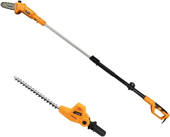 Telescopische takkenzaag - Heggenschaar combi - Boom snoeien - 2-in-1 functie - 195-253 cm - Oranje zwart