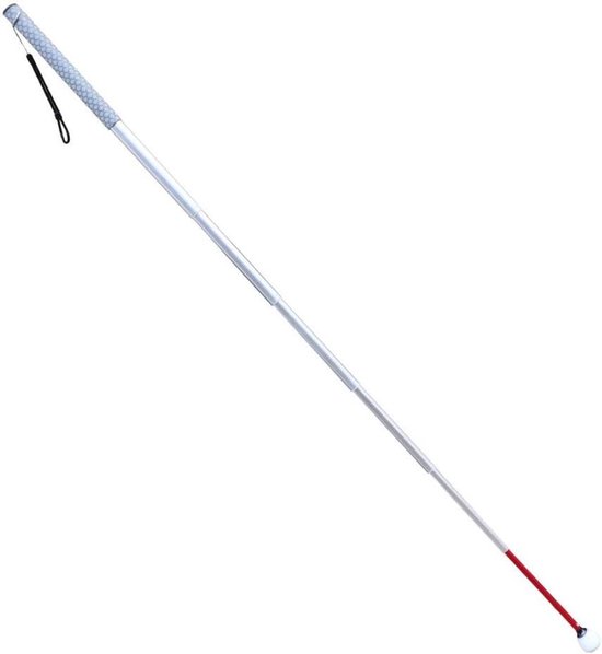 Telescopische Taststok - Mobiliteitsstok Blinden - Zelfstandig Verplaatsen - Traploos Verstelbaar - 30cm tot 150cm - Wit Rood van Merkloos	