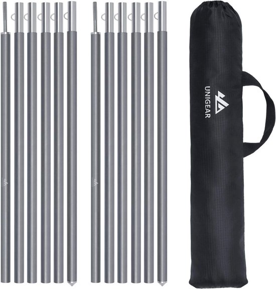 Telescopische tentstok set van 2 - Aluminium verstelbare palen voor zeilen, tenten, en camping (40cm - 240cm)