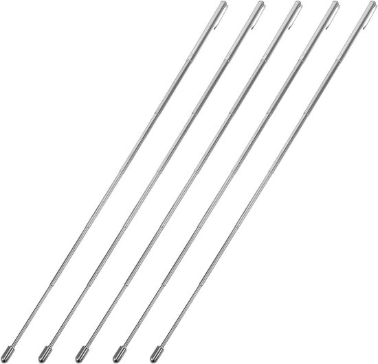 Telescopische Vingeraanwijzer - Aanwijs Vinger Stok - Klas Presentaties - Met Veilige Clip - 50 cm - Zilver