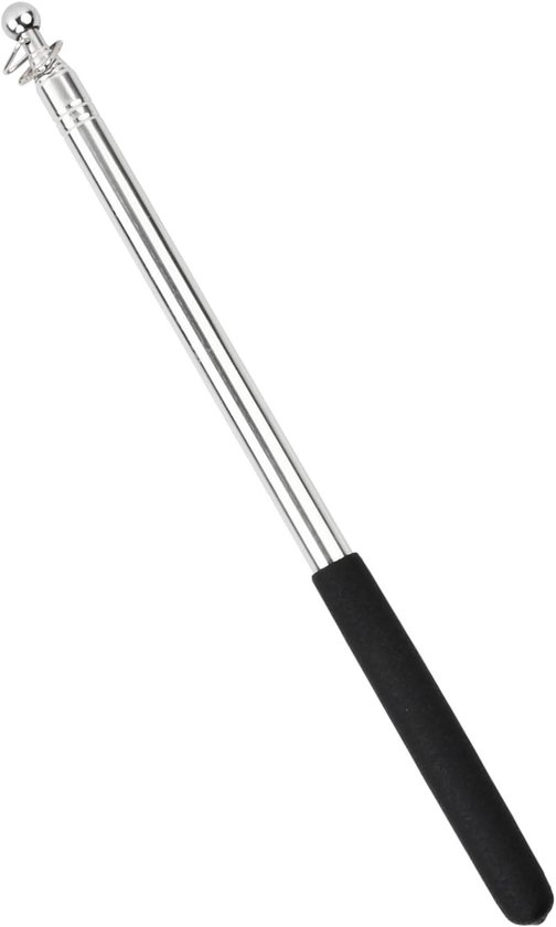 Telescopische Vlaggenmast - Uitschuifbare Stok - Gidsen Presentaties - Roestvrij Staal - 1.6 Meter - Zilver