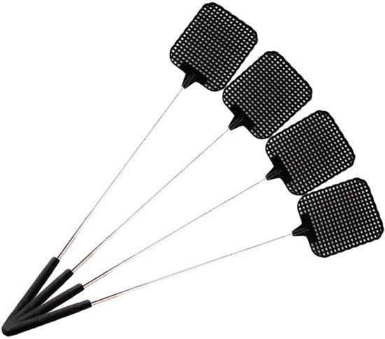 Telescopische Vliegenmepper Set van 4 - Uittrekbaar voor Binnen en Buiten