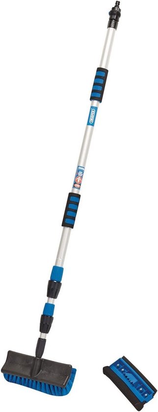 Telescopische Wasborstel 3 m - 2 Stuks, Blauw en Zwart
