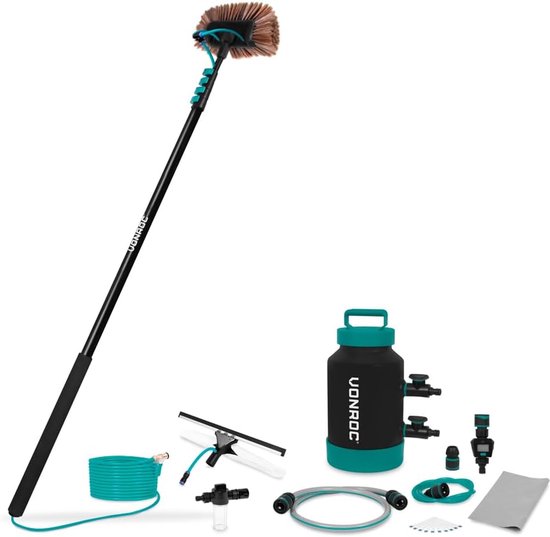 Telescopische wasborstel en waterontharder set 6,50 m voor een schoon resultaat van Merkloos	